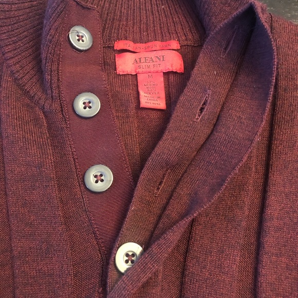 Alfani Burgundy Mock Turtleneck Sweater - Picture 5 of 6